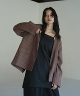 リネンライクストライプジャケット