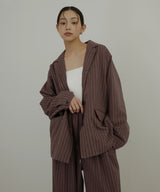 リネンライクストライプジャケット