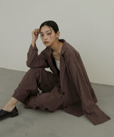 リネンライクストライプジャケット