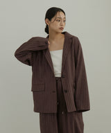 リネンライクストライプジャケット