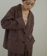 リネンライクストライプジャケット