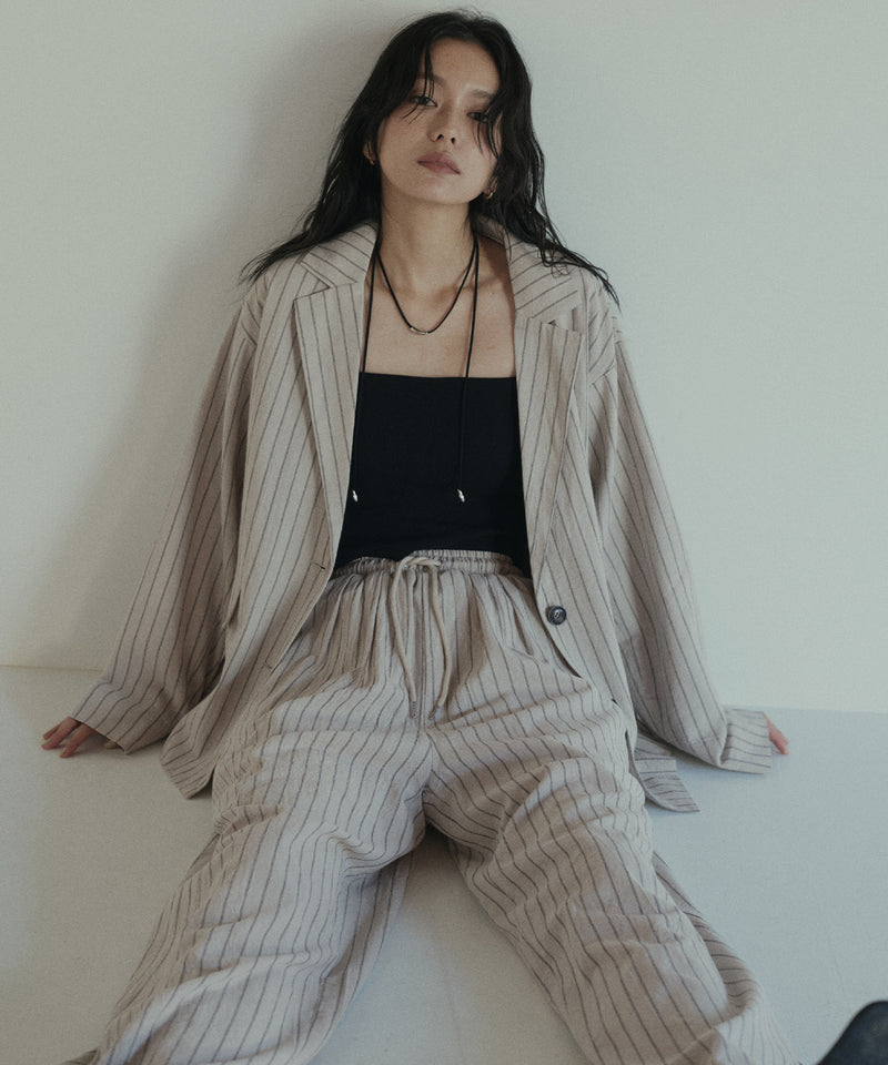 リネンライクストライプジャケット – hellam