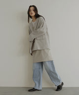 リネンライクストライプジャケット