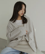 リネンライクストライプジャケット