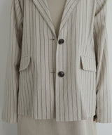 リネンライクストライプジャケット