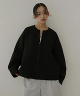 ジップアップニットカーデ