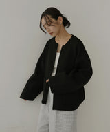 ジップアップニットカーデ