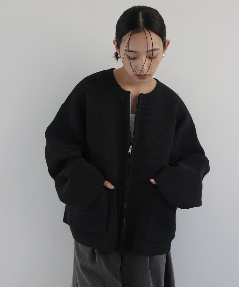 ジップアップニットカーデ
