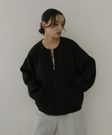 ジップアップニットカーデ