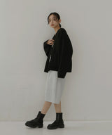 ジップアップニットカーデ