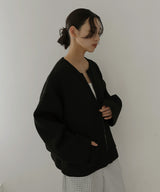 ジップアップニットカーデ