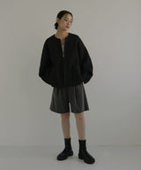 ジップアップニットカーデ