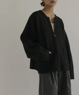 ジップアップニットカーデ