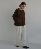 ジップアップニットカーデ