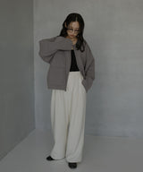 ジップアップニットカーデ