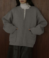 ジップアップニットカーデ