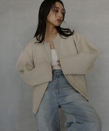 ジップアップニットカーデ