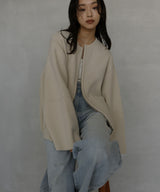 ジップアップニットカーデ