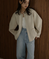 ジップアップニットカーデ