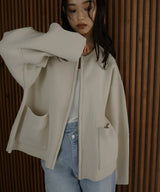 ジップアップニットカーデ