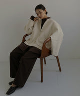 ジップアップニットカーデ