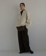 ジップアップニットカーデ