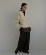 ジップアップニットカーデ