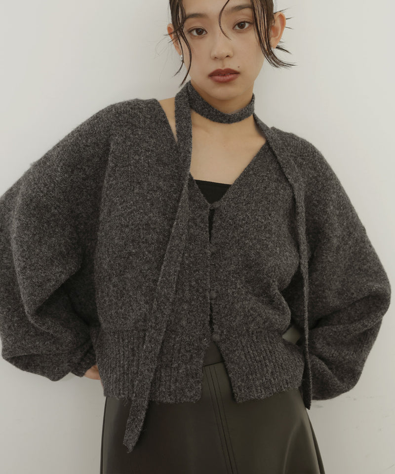 【12月上旬入荷】チョーカー付きニットカーディガン