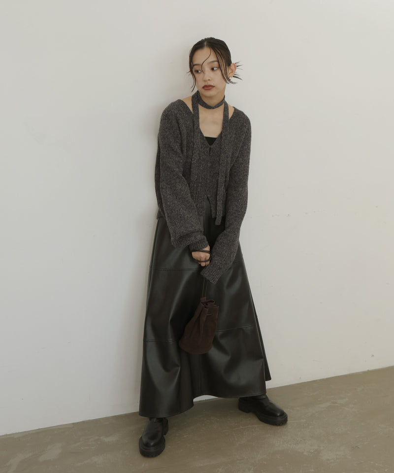 【12月上旬入荷】チョーカー付きニットカーディガン