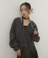 【12月上旬入荷】チョーカー付きニットカーディガン