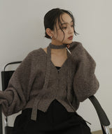 【12月上旬入荷】チョーカー付きニットカーディガン