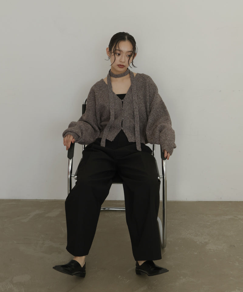 【12月上旬入荷】チョーカー付きニットカーディガン