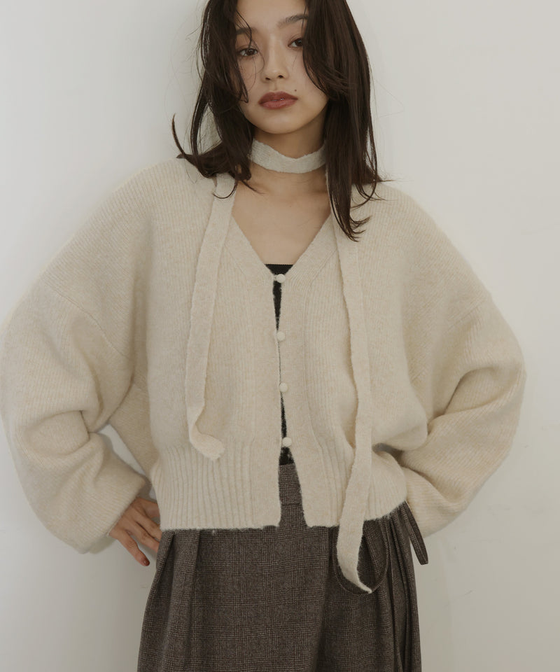 【12月上旬入荷】チョーカー付きニットカーディガン