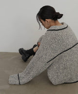 配色ミックスポロニット