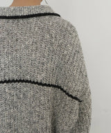 配色ミックスポロニット