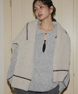 配色ミックスポロニット