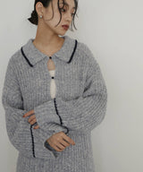 配色ミックスポロニット