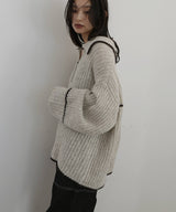 配色ミックスポロニット