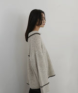 配色ミックスポロニット