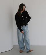 ニュアンスメタルボタンニットカーディガン