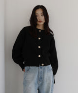 ニュアンスメタルボタンニットカーディガン