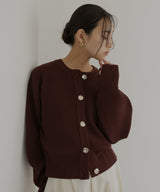 ニュアンスメタルボタンニットカーディガン