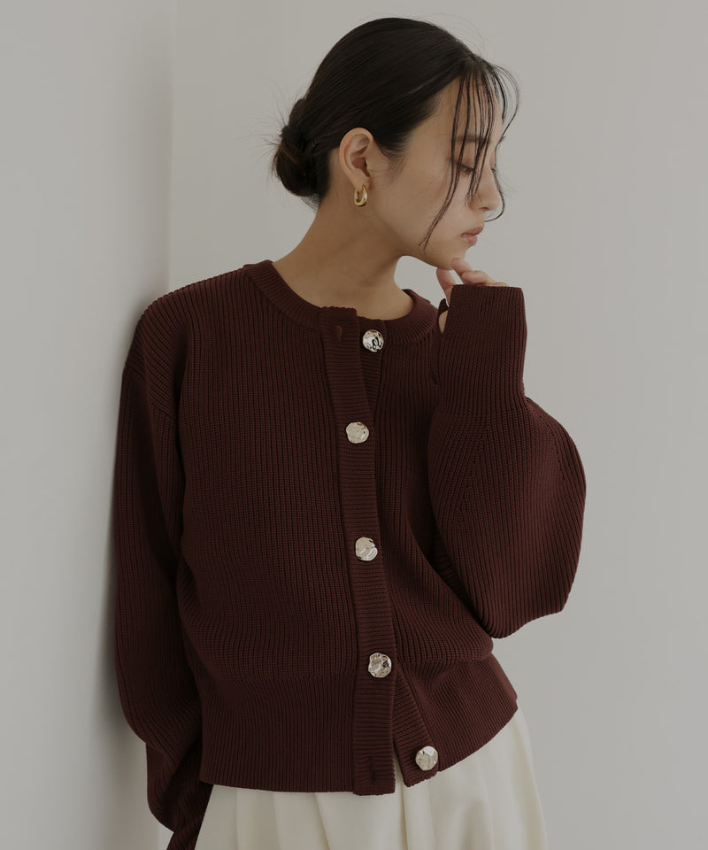 ニュアンスメタルボタンニットカーディガン – hellam