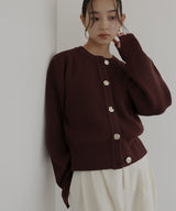 ニュアンスメタルボタンニットカーディガン