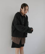 ヘンリーネックシャギーニット