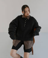 ヘンリーネックシャギーニット