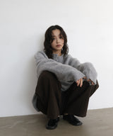 ヘンリーネックシャギーニット