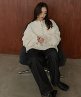 ヘンリーネックシャギーニット