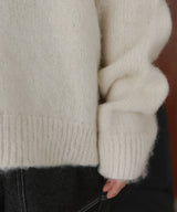 ヘンリーネックシャギーニット