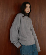 ヘンリーネックシャギーニット